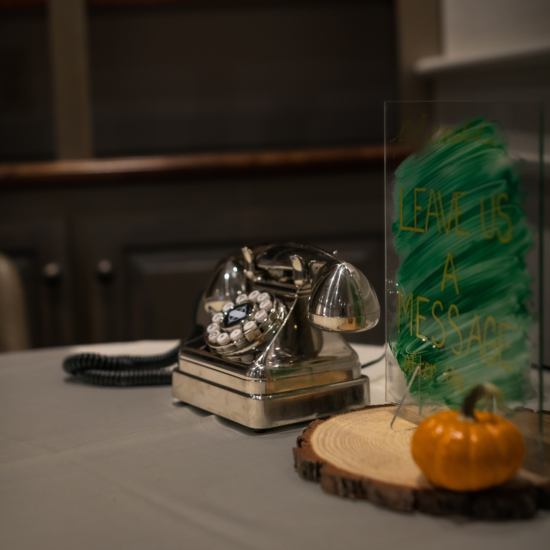 retro telephone with cord and rotary dial